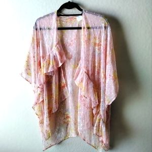 Pink Kimono with ruffles